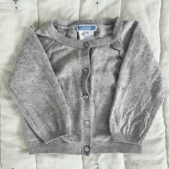 Grey Jacadi Scalloped Cardigan (EUC) - Picture 4 of 4